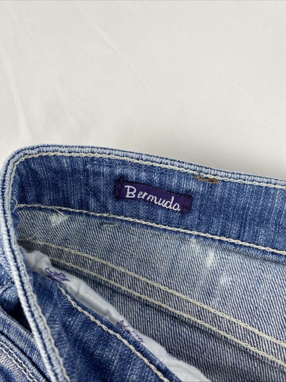 Vigoss Bermuda 5 Pocket Stretch Denim Cuffed Shorts Lowrise Womens / Jrs Size 7 - Picture 7 of 11